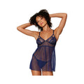 Dreamgirl Mesh Lace Babydoll & G-string Set Nocturnal O/s