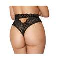 Dreamgirl High-waist Scallop Lace Panty With Keyhole Back Black 2xl
