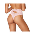 Dreamgirl High-waist Scallop Lace Panty With Keyhole Back Pink S