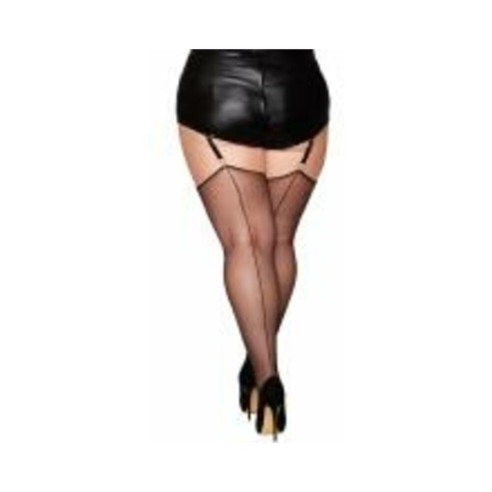 Silky Sheer Thigh Highs Black Q/s