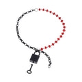 Sex & Mischief Ex's & Oh's Crystal Day Collar - Red/Black