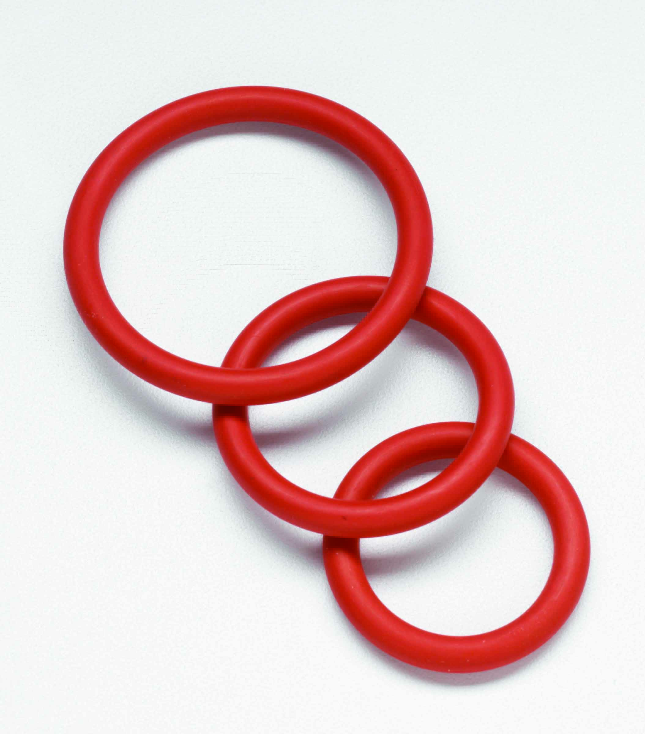 Spartacus Nitrile Cock  Ring Set - Red Pack of 3
