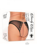 Barely B Lace Edge Open Panty Ps Blk