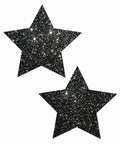 Rockstar Black Glitter Star Pasties O/S