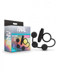 Blush Anal Adventures Platinum Silicone Anal Ball W/vibrating C Ring - Black