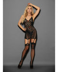 Euphoria Open Back Flirty Chemise Black O/s