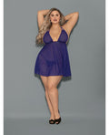 Euphoria Sheer Babydoll Midnight Purple Qn