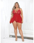 Lace & Mesh Teddy Doll Red 3x