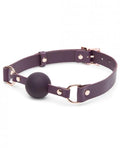 Fifty Shades Cherished Leather Ball Gag Purple