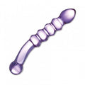 Purple Rain Ribbed Glass Dildo