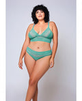 Geometric Lace Bralette & Hipster Teal 3x
