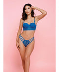 Anastasia Lace Bra & Thong Blue Xl