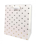 Polka Pot Gift Bag - White/gold