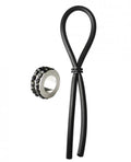 Bolo Silicone Lasso Ring Black Gems Bead Black