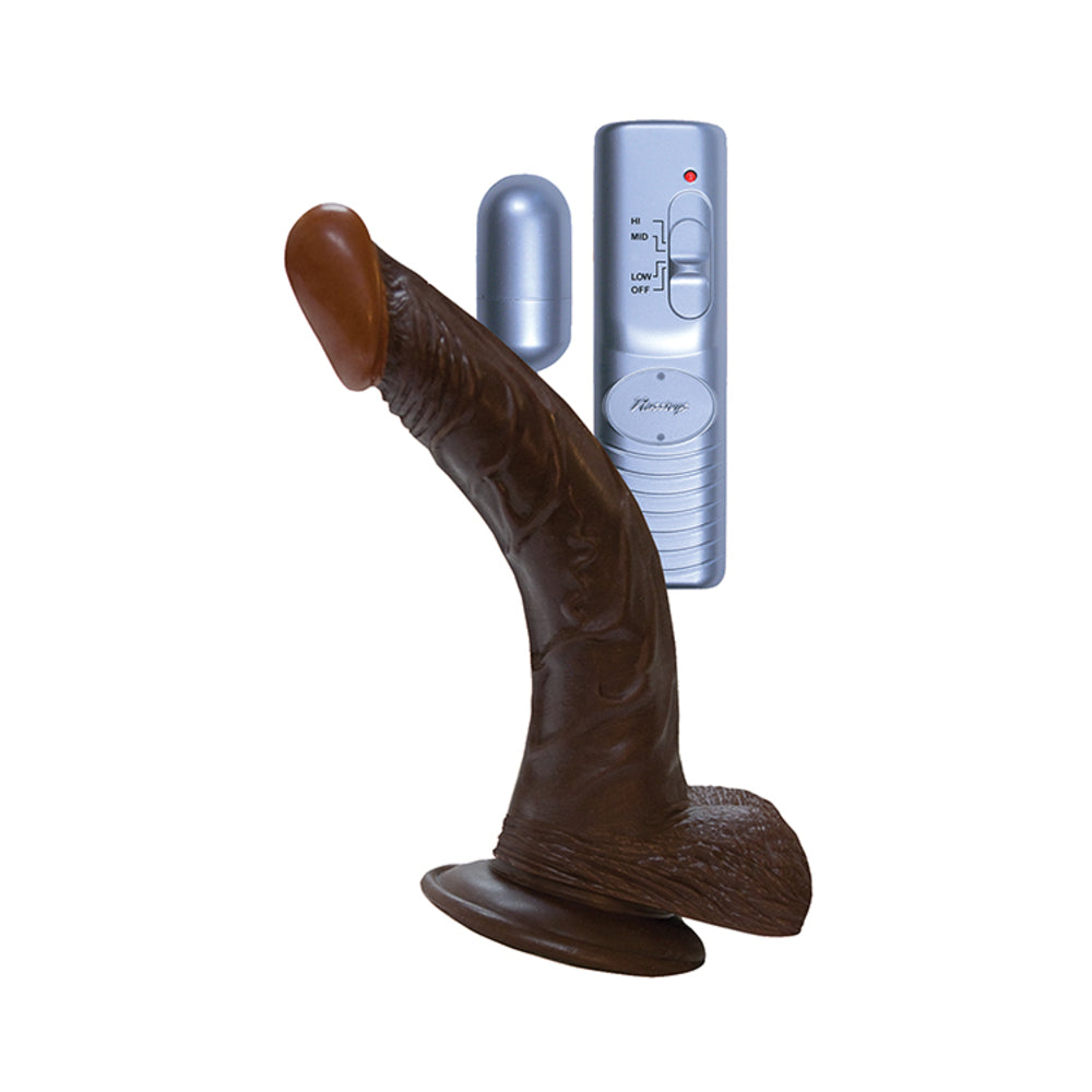 American Whopper 8in Curved Vibrating Dong, Balls
