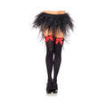 Nylon Over The Knee W/bow O/s White/red
