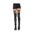 Skull, Crossbone Opaque Pantyhose Thigh Accent O/S Black