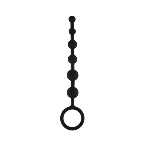 All About Anal Silicone Anal Beads 6 Balls Black