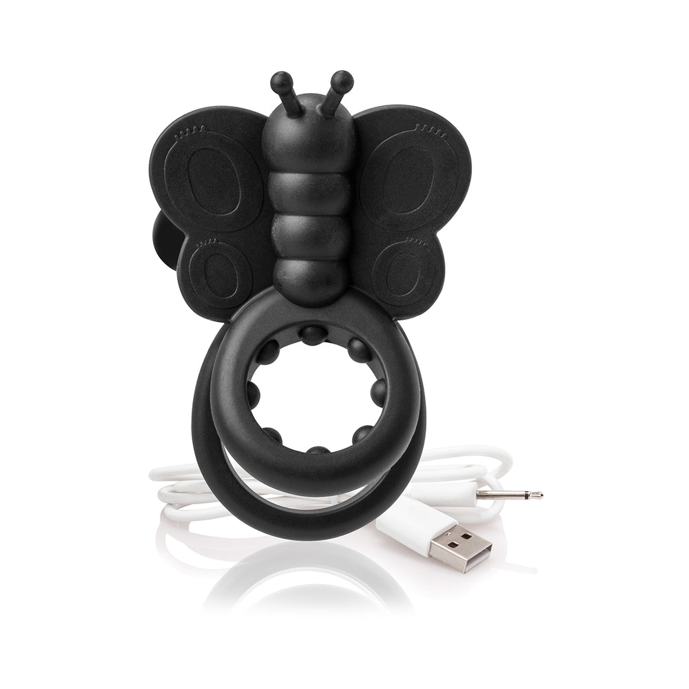 Screaming O Charged Monarch Wearable Butterfly Vibe - Black