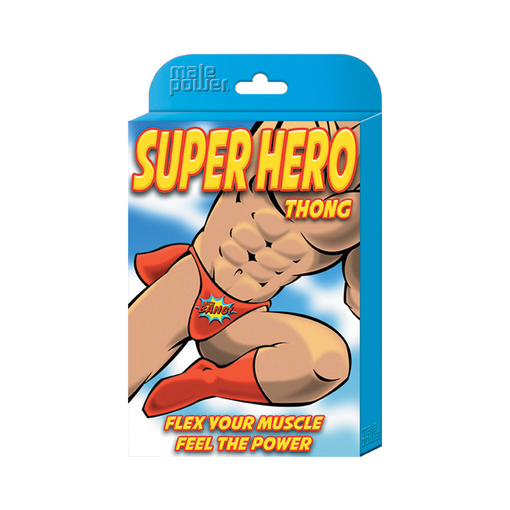 Male Power Novelty Super Hero Thong Black 1sz