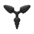Wet Dreams Triple Play Ninja Triple Butt Plug With 3 Textured Surfaces Black