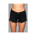 Denim Shorts Lace Up Side Detalil Black Large