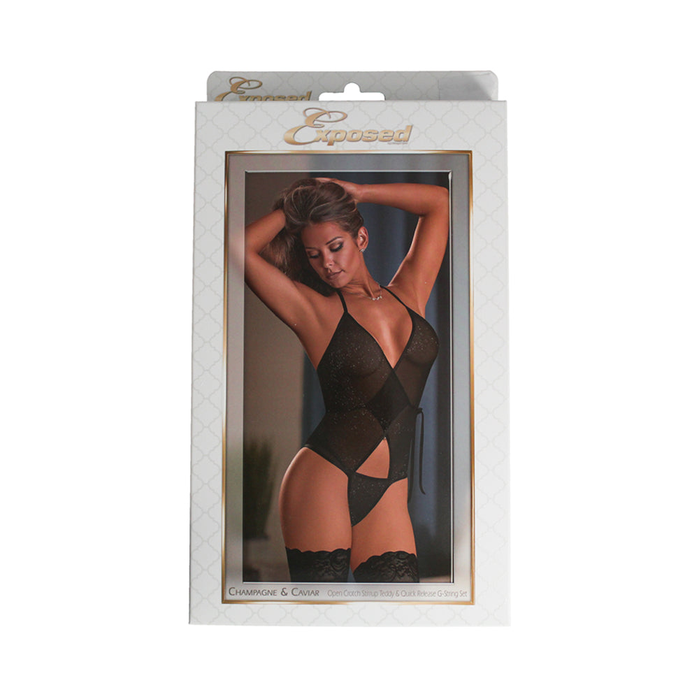 Champagne & Caviar Teddy & GString BK LX
