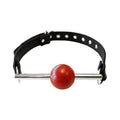 Ball Gag - Black With Removable Red Ball And Stainless Steel Rod