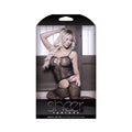 Sheer Nights Like This Gartered Bodystocking With Cutout Front One Size