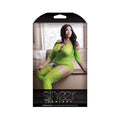 Sheer Stargazing Cold Shoulder Gartered Bodystocking Queen Neon Green