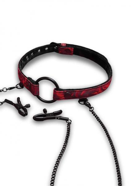 Rosegasm Open Mouth Gag W/ Nipple Clamps