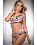 Pinklicious Silky Chekkini Panty & Bra Leopard Pink O/s