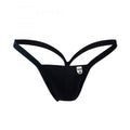 Male Basics Y Buns Thong Black Lg