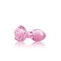 Crystal Rose Glass Anal Plug Pink