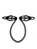 M2M Nipple Clamps Jaws With Chain Black