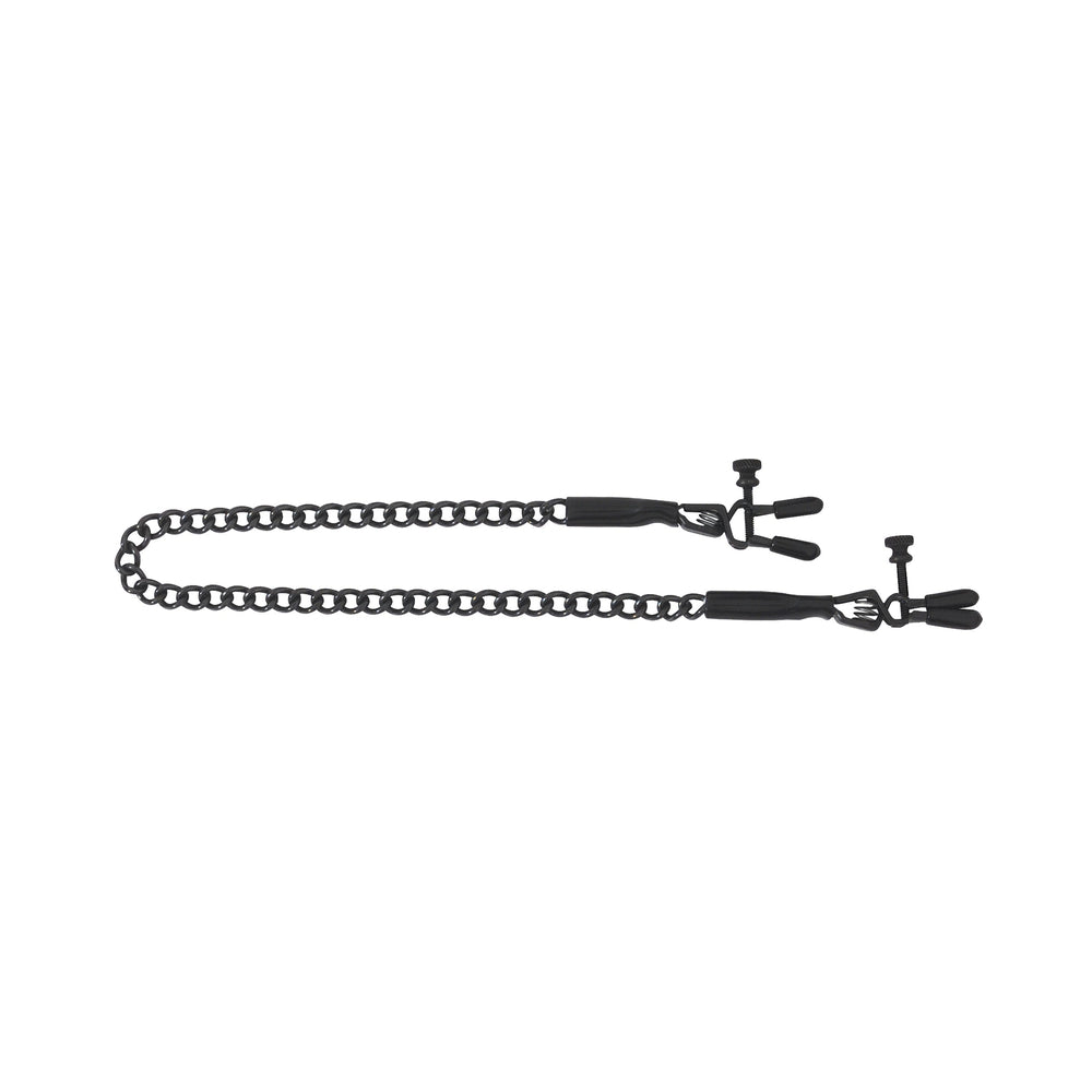 Spartacus Blackline Nipple Clamps Adjustable Rubber Tipped Pinchers