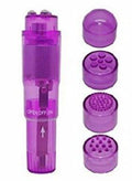 Mini Massager Pocket Rocket Purple 4 Attachments Bulk