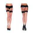 Lycra Sheer 2 Tone Thigh Highs  Backseam & Cuban Heel O/S Nude Black